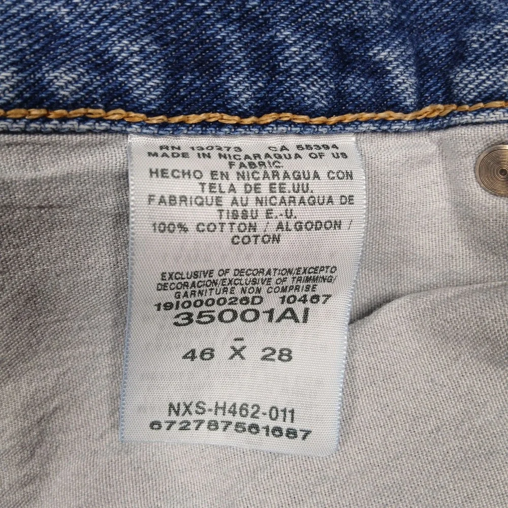 Wrangler‎ Rugged Wear Jeans Men's 46x28 Blue 100% Cotton Denim Made in Nicaragua